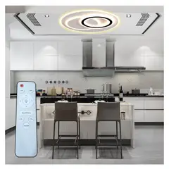 GENERICO - Lámpara Circular Led de Techo tricolor incluye control remoto