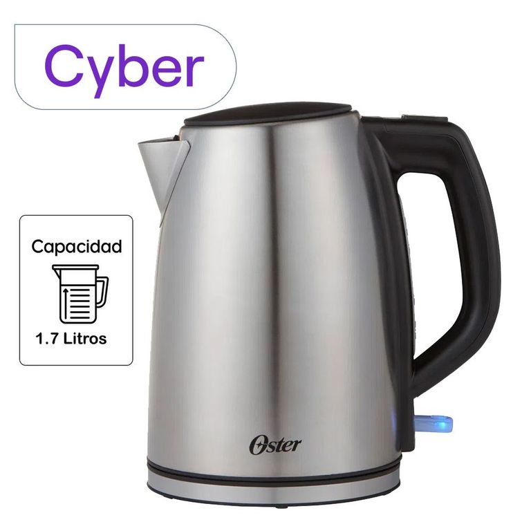 Cybermioferta Hervidor eléctrico 1.7 Litros acero inoxidable.