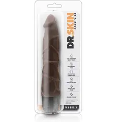 BLUSH - Dildo Vibrador Realista DrSkin Vibe 1 Consolador Chocolate 23cmxØ5cm