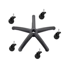 GENERICO - Base De Silla Giratoria Nylon Pesado Con Ruedas de 50mm Silicona