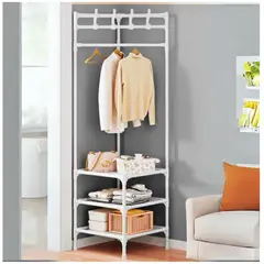 MINARI - Perchero Organizador Colgador de Ropa Esquinero Blanco P52