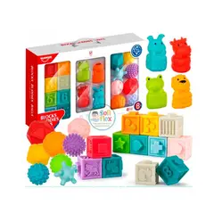 GENERICO - Set de Bloques Animalitos Y Pelotas Sensoriales Texturizadas