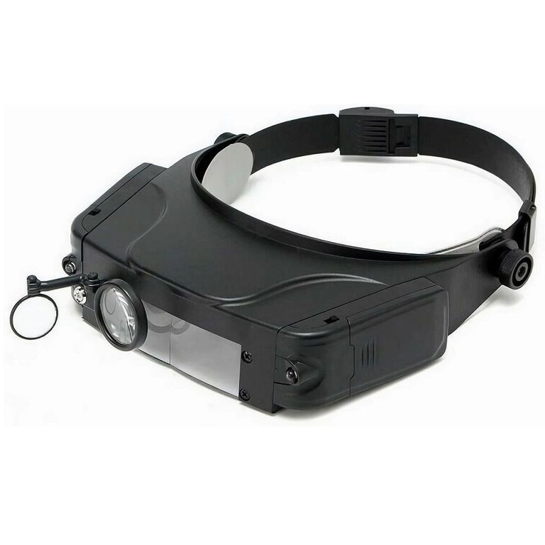 Lupa Visera Para Cabeza con Luz Led y Lentes De Aumento