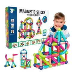 GENERICO - Bloques Magneticos De Construccion128 piezas Multiformas