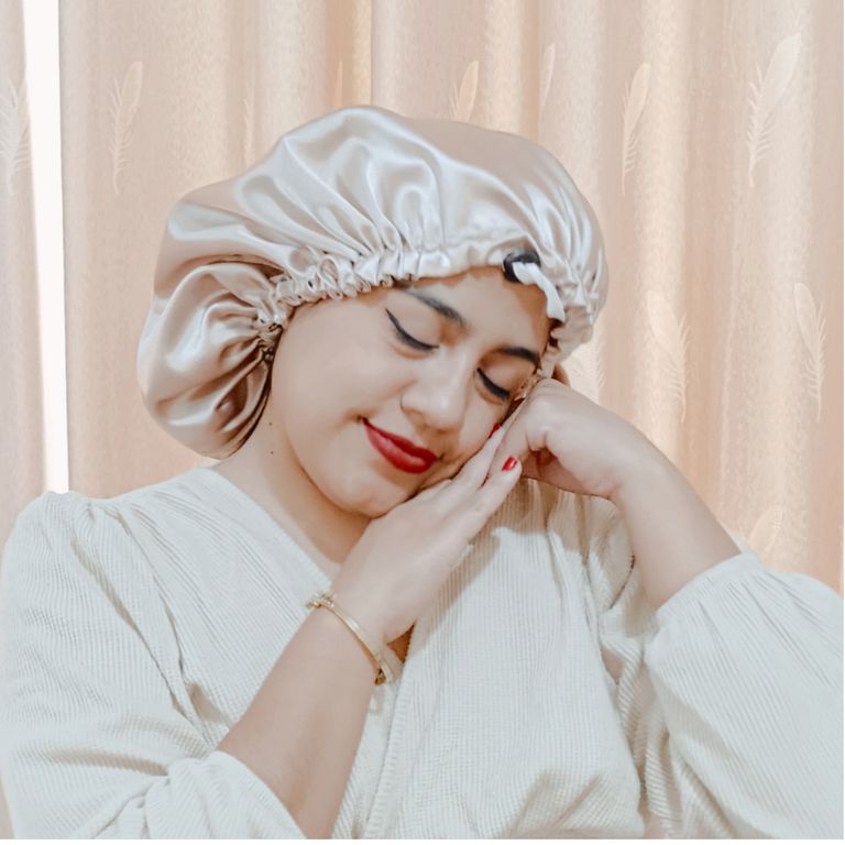 Gorro Antifrizz en Satín para Dormir - Color Arena
