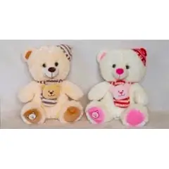 GENERICO - Peluche Oso CON CHULLO Y BUFANDA MUSICAL 38CM