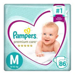 PAMPERS - Pañales Premium Care MegaPack Talla M 86 unidades