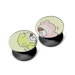 GENERICO - X2 Popclip Soporte de Celular Tablet Diseño Enamorados Pareja.