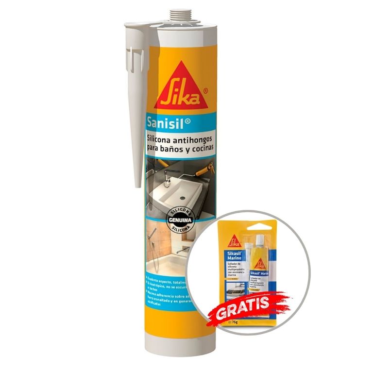 Silicona Antihongo para baños y cocinas Sanisil® Blanco 280ml