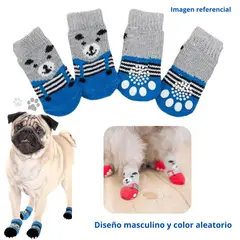 GENERICO - MEDIAS ANTIDESLIZANTES MASCOTA PERROS GATOS MACHO T-L