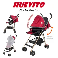 BABY HAPPY - Coche Baston Huevito Asiento Adjustable - Negro