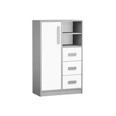 TU MESITA - Alacena clásica 3 cajones 1 puerta Virginia Color BlancoGris