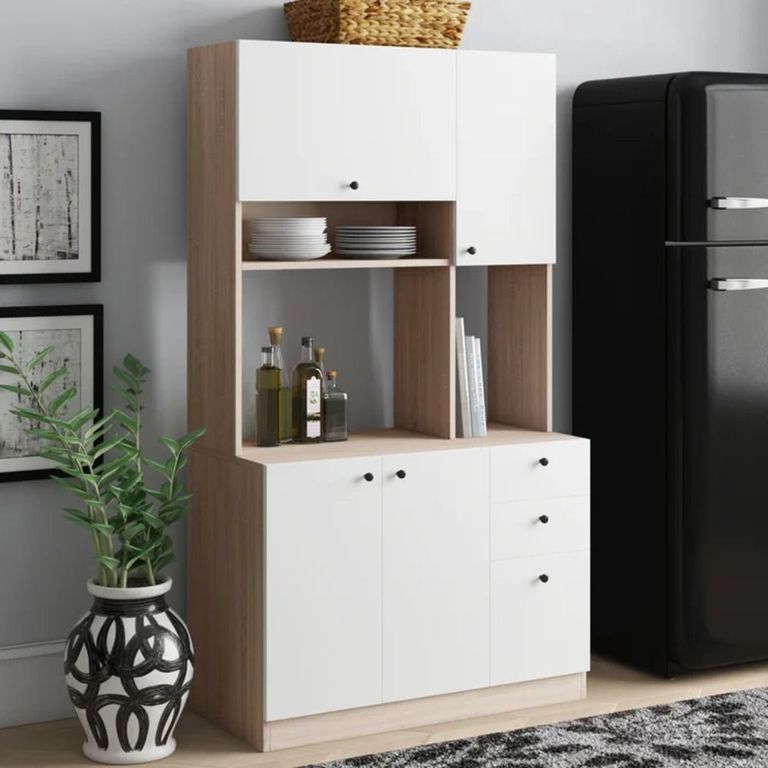 Mueble para Microondas con Organizador Pascual color BlancoDuna