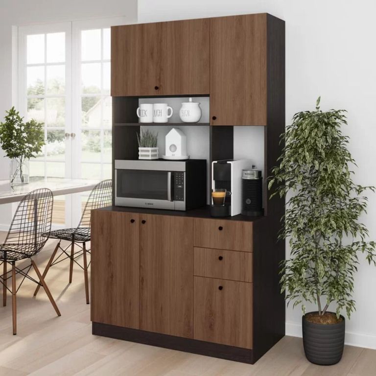Mueble para Microondas con Organizador Pascual color MarrónNegro