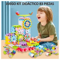 MEGA BLOCKS - Juego Kit de Engranajes Construcción Bloques Didáctico 83pz