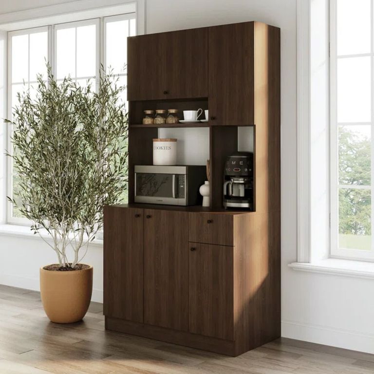 Mueble para Microondas con Organizador Pascual color Marrón