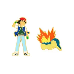 POKEMON - Ash & Cyndaquil Enamel Pin Set