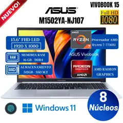 ASUS - Laptop Vivobook M1502YA-NJ107 15.6" FHD, Amd Ryzen 7-7730U, Ram 16GB, Ssd 512GB, Win 11