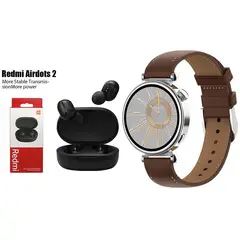 XIAOMI - GT4 Mini Smartwatch+Xiaomi Redmi Airdots2 Audífonos Bluetooth-Plata