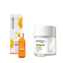 BIOAQUA - Suero Antienvejecimiento Vitamina C Dr Rashel y CREMA ACLARANTE ARROZ