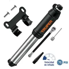 TRUPER - Mini inflador manual para bicicleta de 75 psi