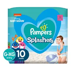 PAMPERS - Pañales para Piscina Splashers Talla G-XG 10 un