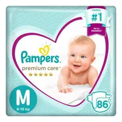 PAMPERS - Pañales Premium Care MegaPack Talla M 86 unidades