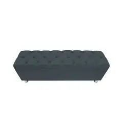 BARAKA HOME - Baúl Capitoneado Bunn 1.5 Plz - Gris Oscuro