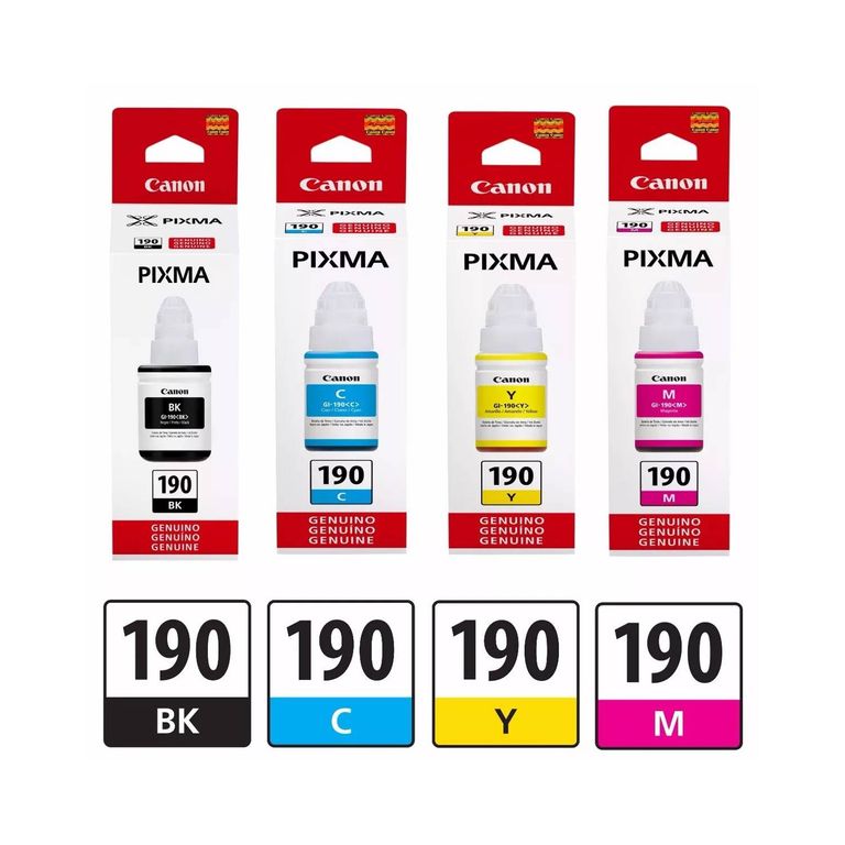 Pack Tinta GI-190 COLORES y NEGRO