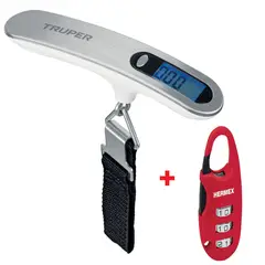 TRUPER - Balanza Electrónica Para Maleta 50 Kg Con Candado Maletero