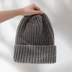 KAST PE - Beanie Shantall Gris oscuro - Chullo Gorro Mujer Estilo Holgado