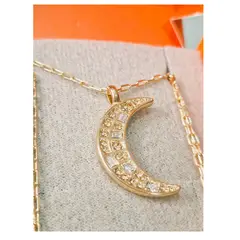 YANBAL - Fino Collar Lunay Estelar Cristales y Baño oro 24k Reversible 90cm