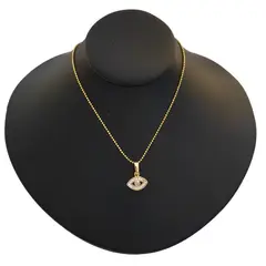 GENERICO - Collar Mujer Niña Ojo Turco Cristales Blancos Joya Acero