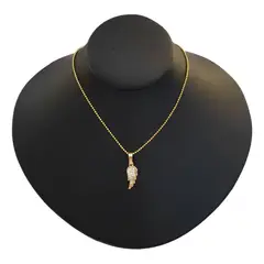 GENERICO - Collar Mujer Niña Ala Cristales Blancos Joya Acero Dorado