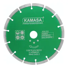 KAMASA - Disco Diamantado Segmentado 7" Húmedo Seco Verde