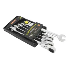 KAMASA - Juego Llave Mixta con Rachet Flexible 10 a 15mm x5pzs