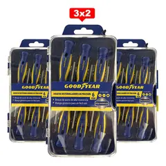 GOODYEAR - Destornilladores Puntas Precisión Set 6 Piezas 3X2