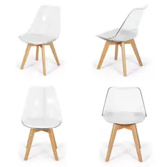 GRUPO CB - Silla Acolchada Modelo Eames Pack x4