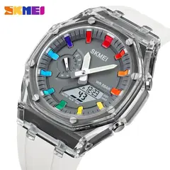 SKMEI - Reloj 2100 Blanco Correa Silicona Hora Mundial_.