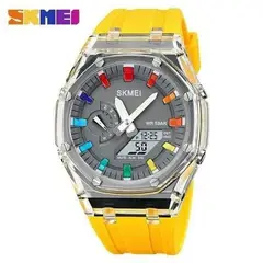 SKMEI - Reloj 2100 Amarillo Correa Silicona Hora Mundial_.
