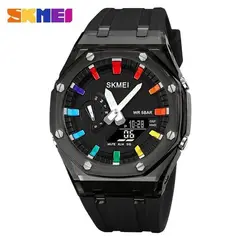 SKMEI - Reloj 2100 Negro Correa Silicona Hora Mundial_.