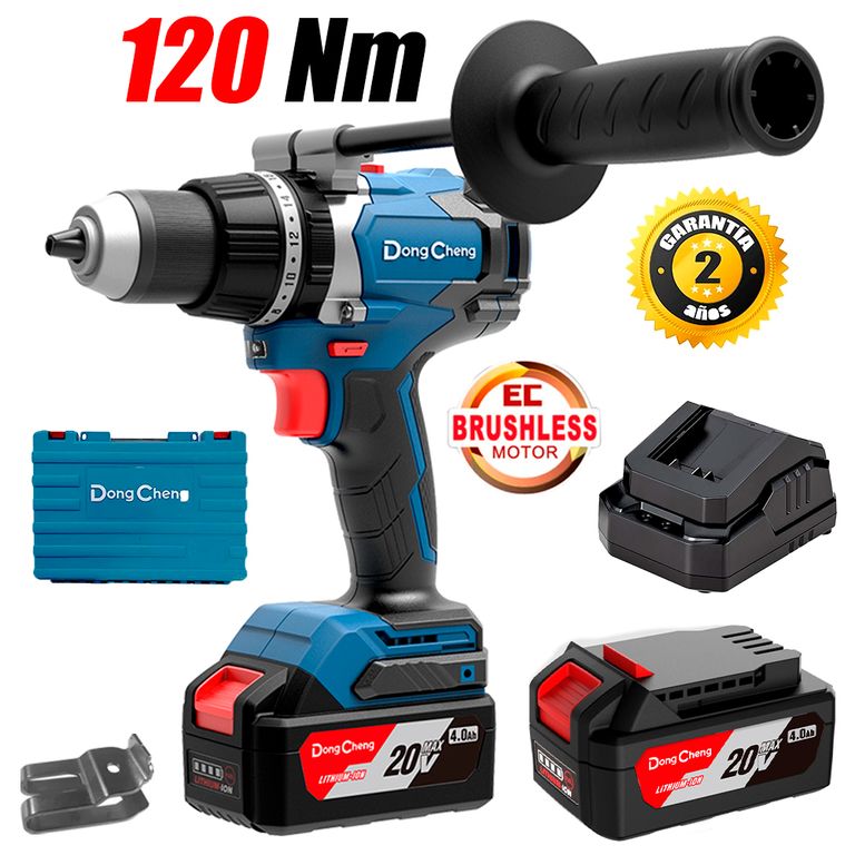 Taladro Atornillador Percutor Inalambrico ½ DCJZ03-13EM 20V 120Nm 2Bat x 4Ah Brushless