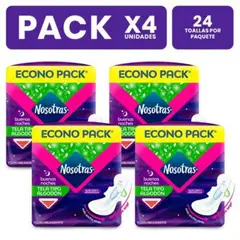 NOSOTRAS - Pack x4 Toallas higiénicas Buenas Noches Natural24u