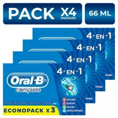 Oral B - PackX4 Pasta Dental Complete 4en1 66ml x3 unidades