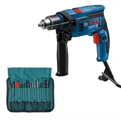Bosch - Taladro Percutor GSB 13 RE 1/2" 750W + Set 23 Piezas