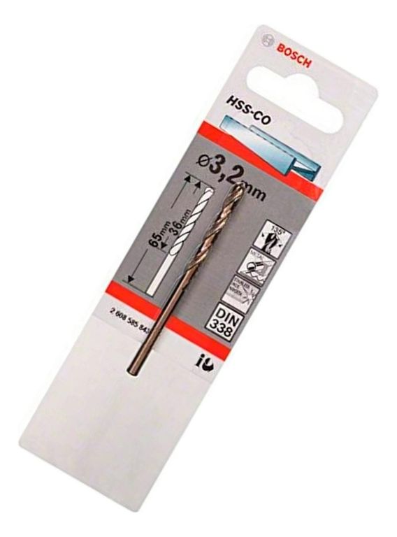 Broca Metal Cobalto HSS-Co 3.2 x 36 x 65