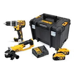 DEWALT - Taladro Percutor DCK209P + Esmeril + Baul Herramienta