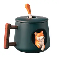 ELMEJORPRECIO - Juego De Taza Con Cuchara Modelo Shiba Verde