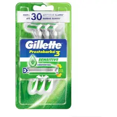 GILLETTE - Máquina de Afeitar Prestobarba 3 Sensitive 3 Unid