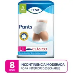 TENA - Ropa interior desechable adultos pants clásico l 8un